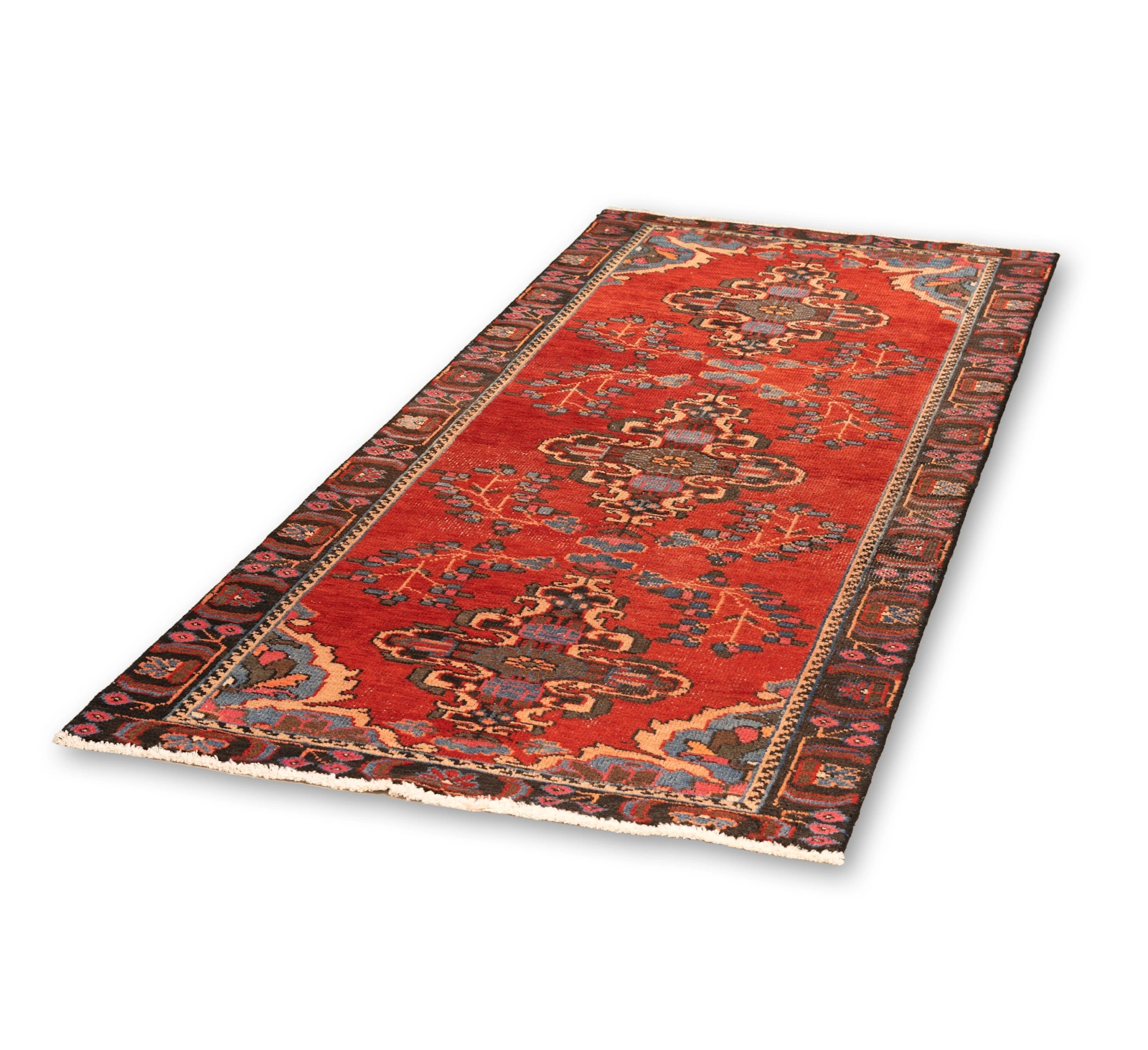 DSC00019-Edit.webp Hand Knotted Ardebil Rug – Geometric Pattern – 290 × 105 cm – Red - Image 1