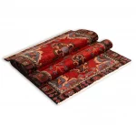 Hand Knotted Ardebil Rug – Geometric Pattern – 290 × 105 cm – Red - Image 2