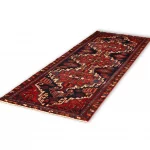 Hand Knotted Ardebil Rug – Geometric Pattern – 330 × 108 cm – Red