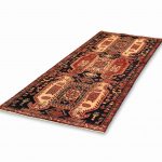 Hand Knotted Ardebil Rug – Geometric Pattern – 420 × 97 cm – Red