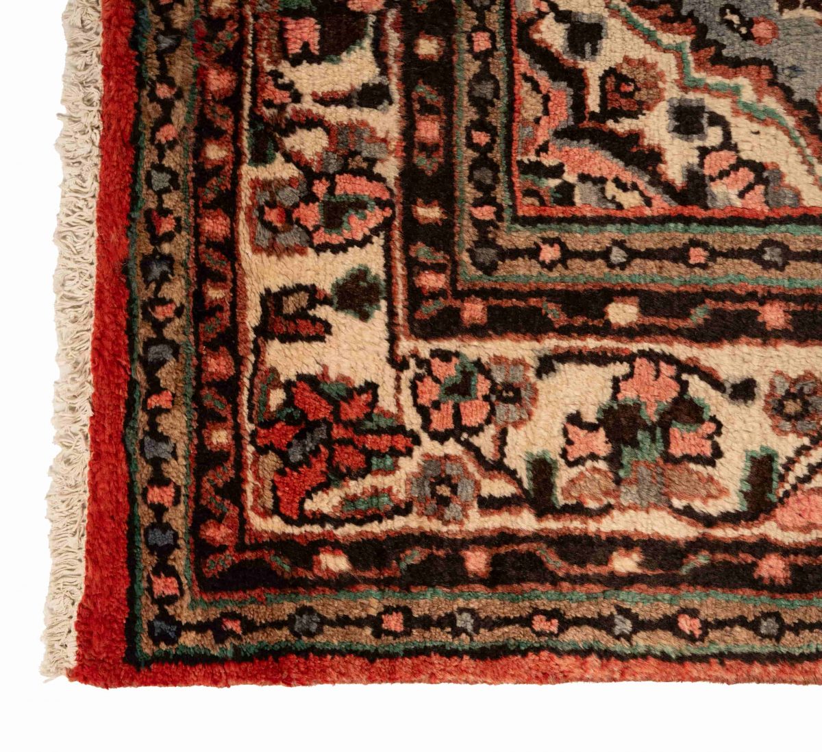 Hand Knotted Hamedan Rug – Geometric Pattern – 305 × 215 cm – Red - Image 5