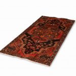 Hand Knotted Hamedan Rug – Geometric Pattern – 196 × 90 cm – Red
