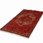Hand Knotted Zanjan Rug – Geometric Pattern – 175 × 90 cm – Red