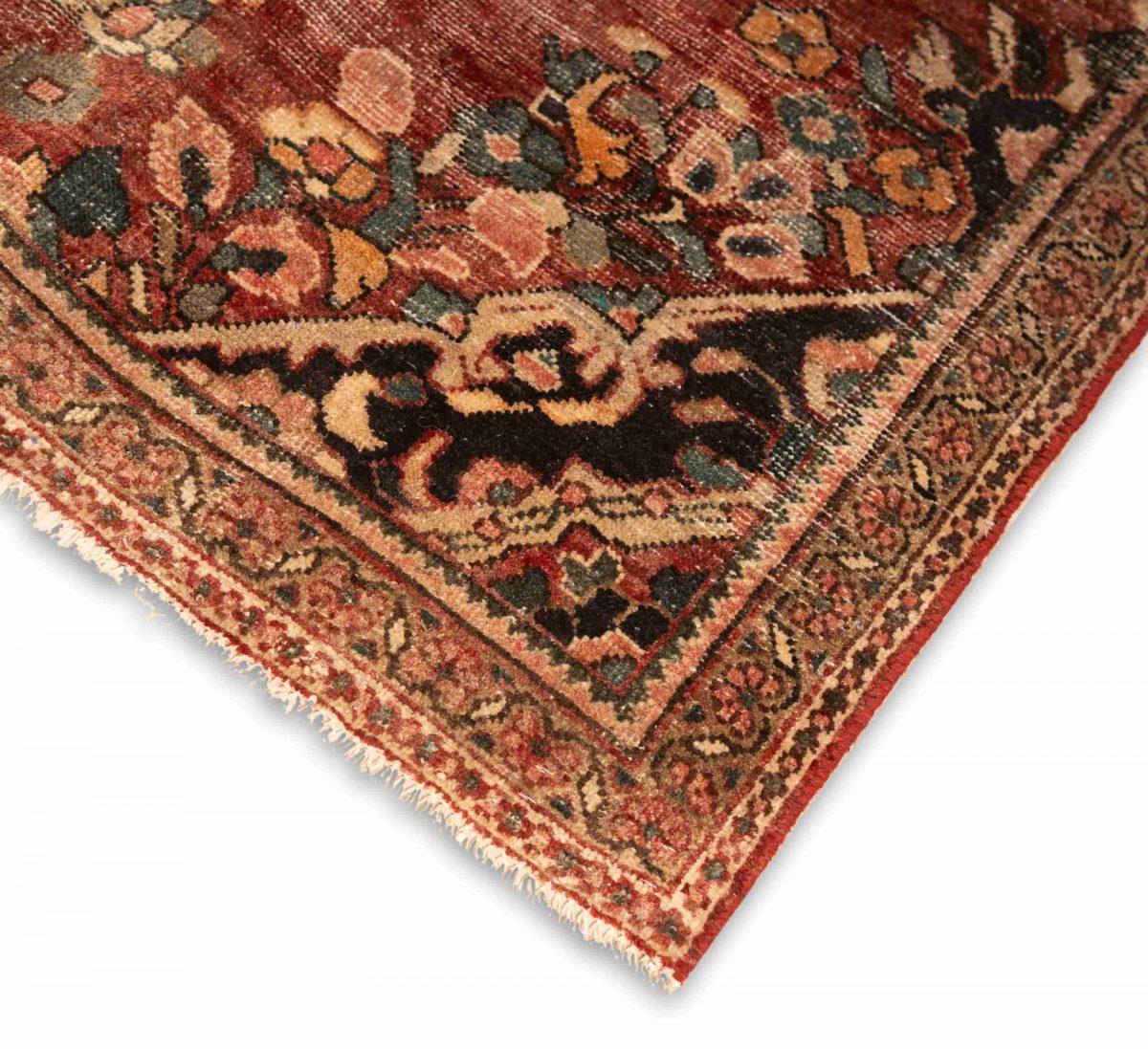 Hand Knotted Mahal Rug – Floral Pattern – 210 × 125 cm – Red - Image 2