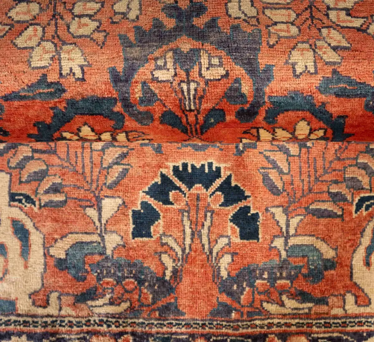 Hand Knotted Mahal Rug – 225 × 134 cm – Red - Image 3