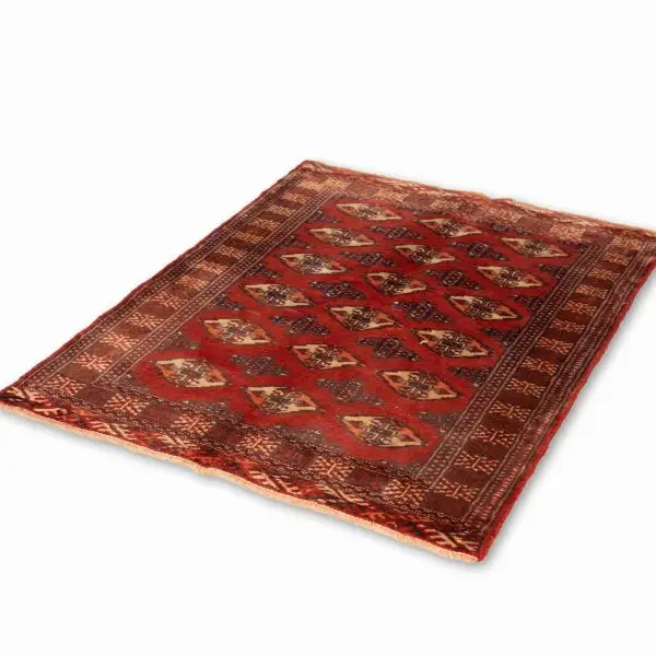 Hand Knotted Balouch Rug – 125 × 96 cm – Red
