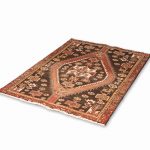 Hand Knotted Hamadan Rug – Geometric Pattern – 145 × 104 cm – Red