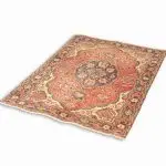 Hand Knotted Hamadan Rug – Geometric Pattern – 145 × 100 cm – Red