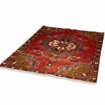 Hand Knotted Hamadan Rug – Geometric Pattern – 190 × 145 cm – Red