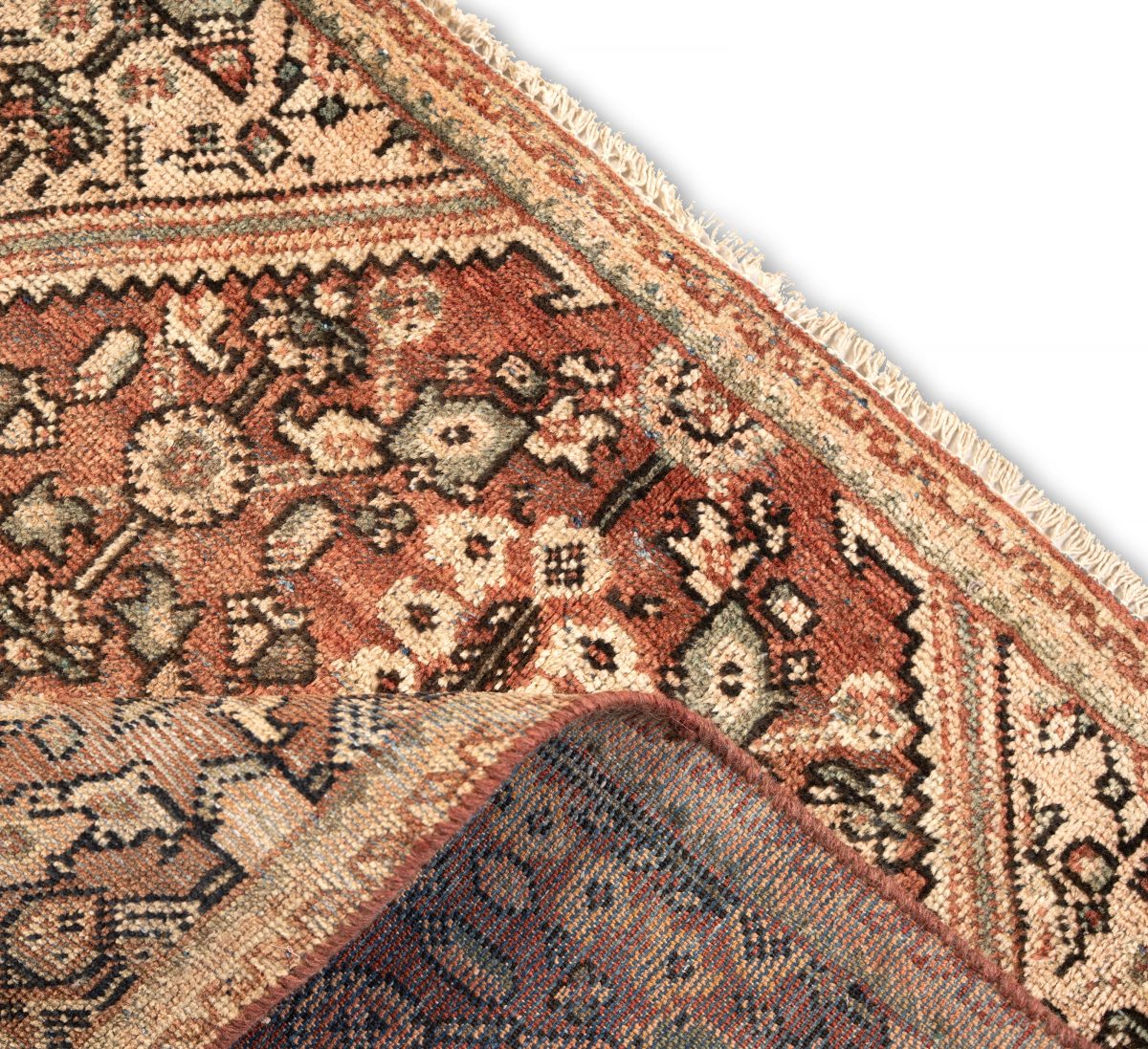 Hand Knotted Hamadan Rug – Geometric Pattern – 180 × 110 cm – Red - Image 4