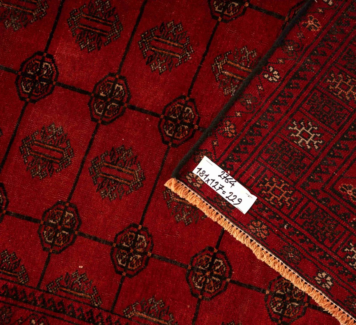 Hand Knotted Balouch Rug – Tribal Pattern – 181 × 127 cm – Red - Image 3