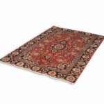 Hand Knotted Hamadan Rug – Geometric Pattern – 180 × 116 cm – Red