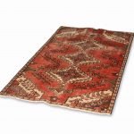 Hand Knotted Hamadan Rug – Geometric Pattern – 173 × 105 cm – Red