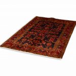 Hand Knotted Nahavand Rug – Geometric Pattern – 197 × 135 cm – Red