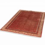 Hand Knotted Sarough Rug – Floral Pattern – 208 × 125 cm – Red