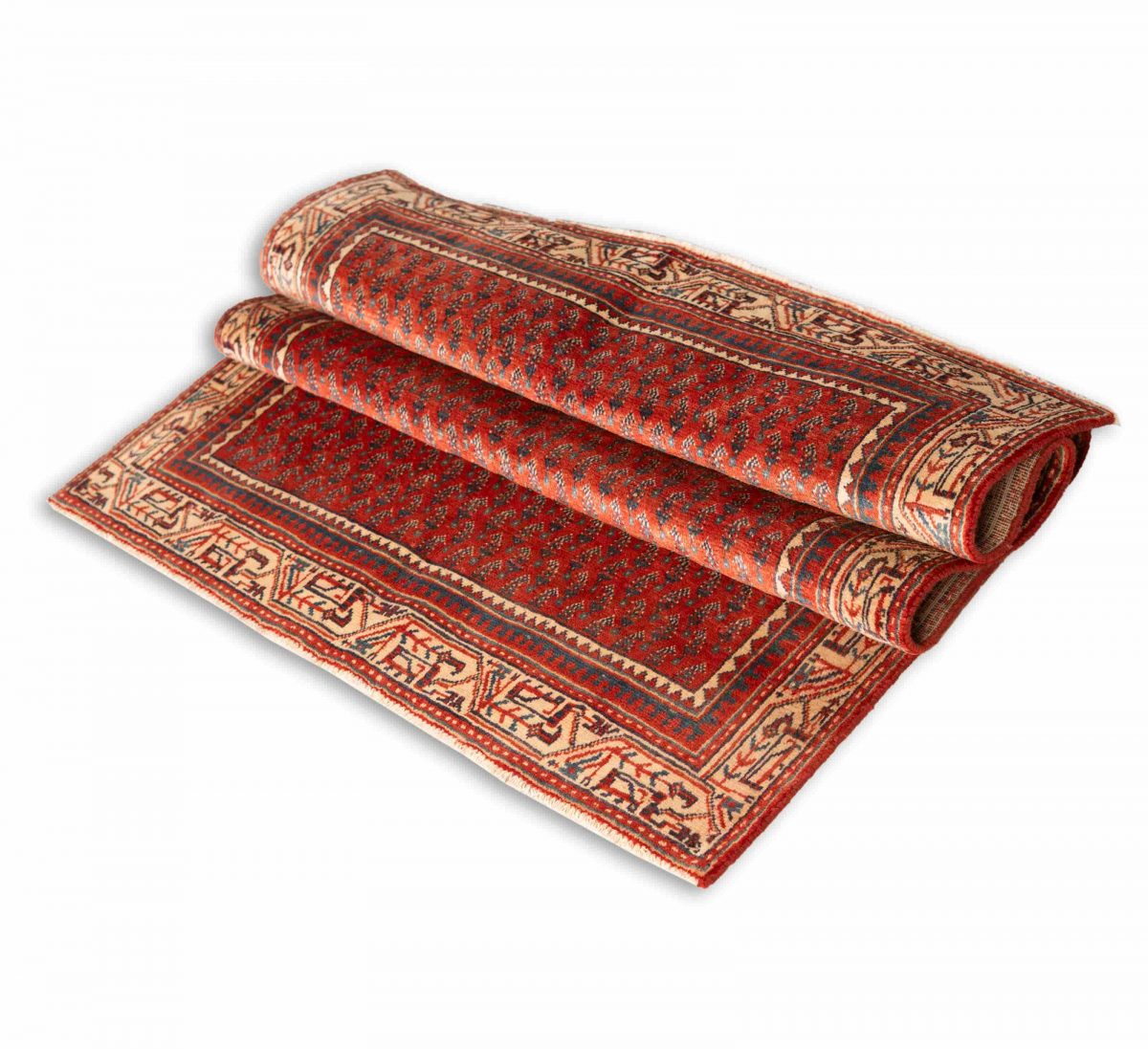 Hand Knotted Sarough Rug – Floral Pattern – 208 × 125 cm – Red - Image 2