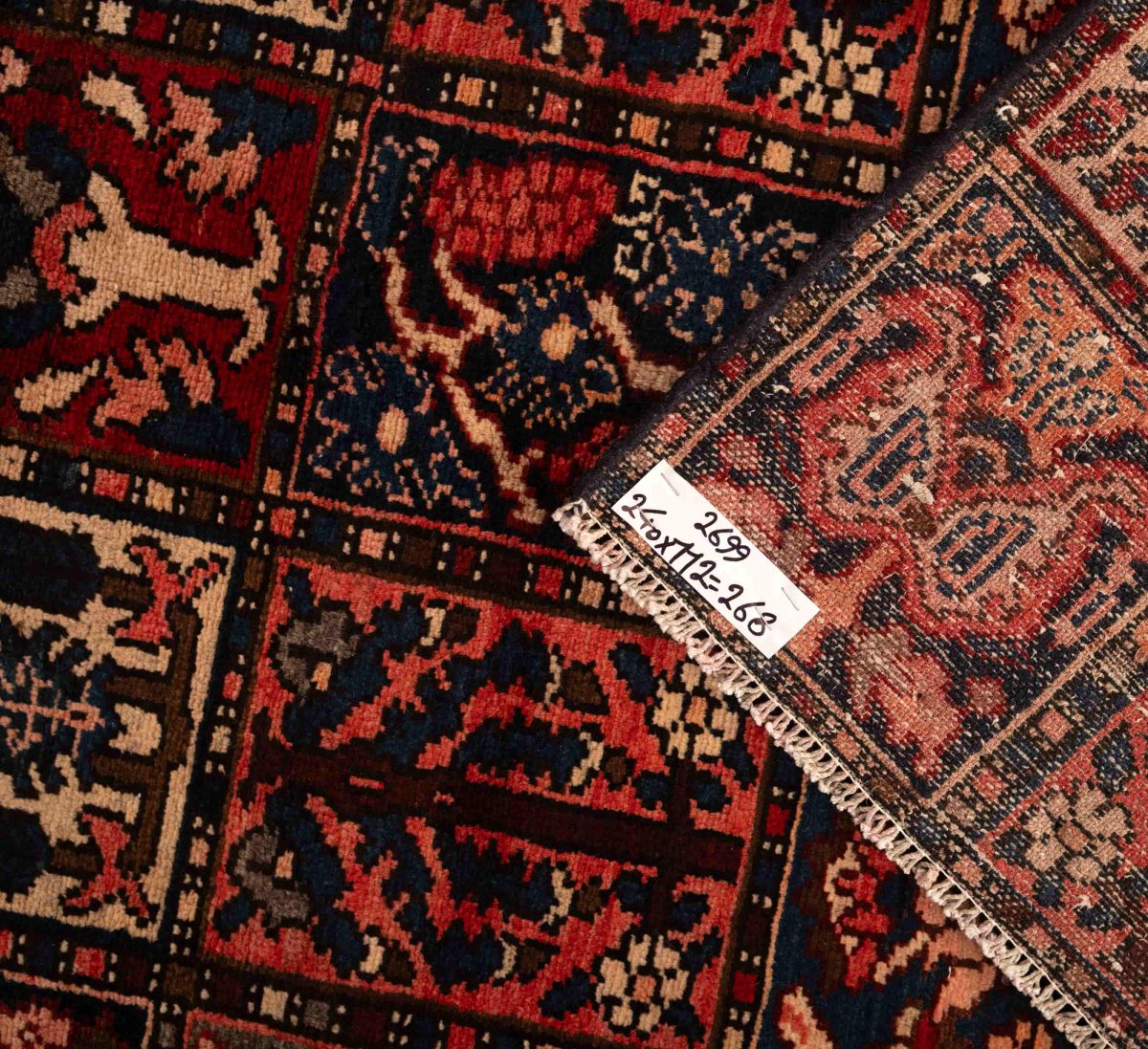 Hand Knotted Bakhtiar Rug – Geometric Pattern – 240 × 112 cm – Multicolor - Image 5