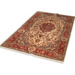 Hand Knotted Tabriz Rug – Medallion Pattern – 225 × 128 cm – Multicolor
