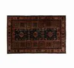Hand Knotted Ardebil Rug – Geometric Pattern – 200 × 130 cm – Red - Image 5