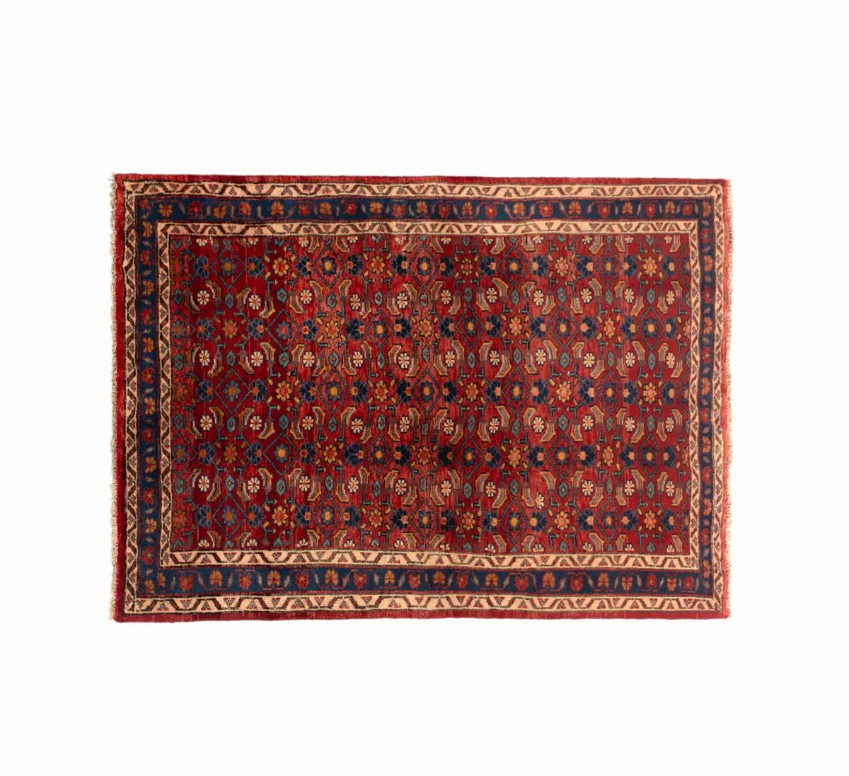 Hand Knotted Mahal Rug – Floral Pattern – 168 × 123 cm – Red - Image 5
