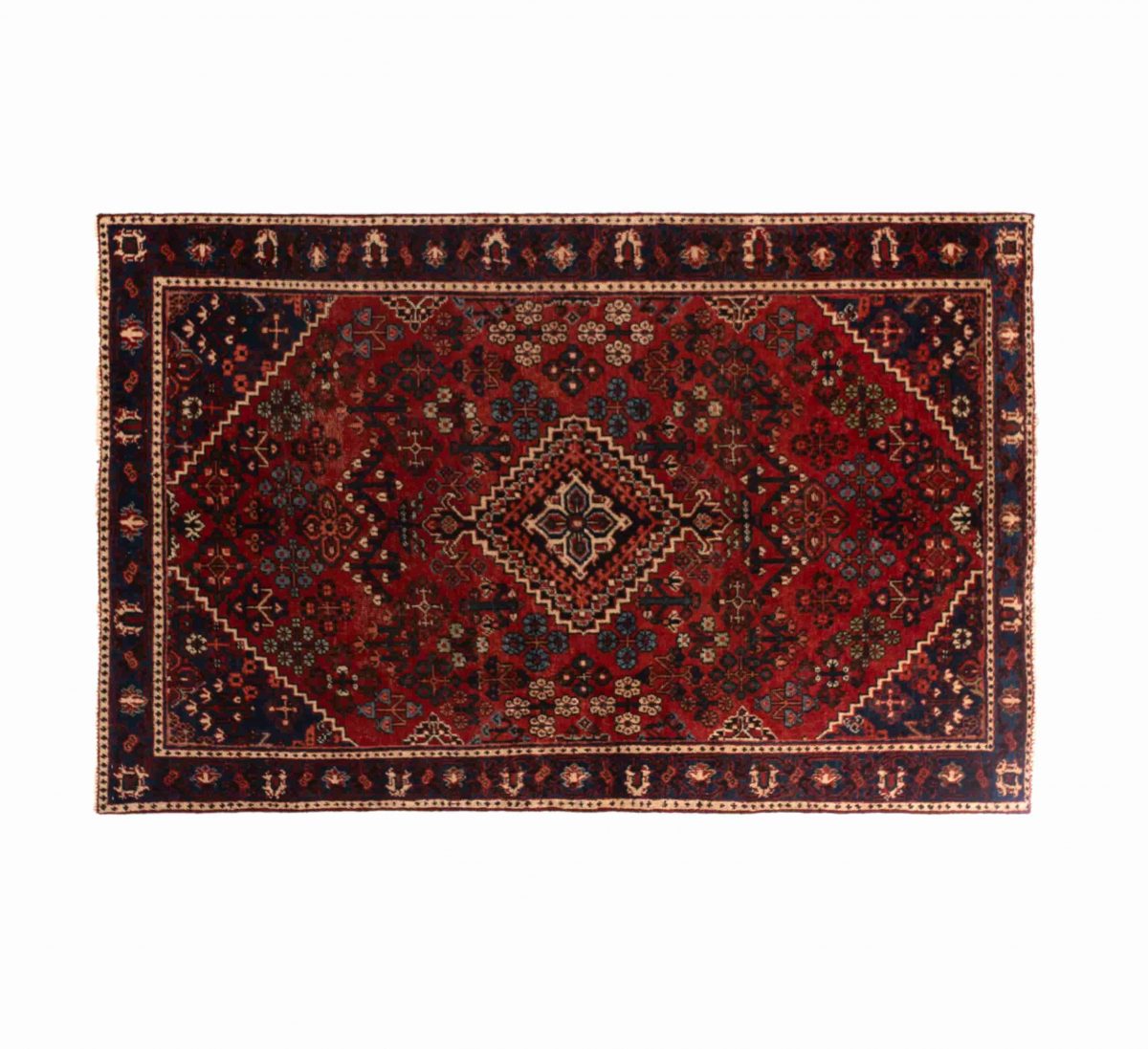 Hand Knotted Joshaghan Rug – Floral Pattern – 198 × 128 cm – Red - Image 3