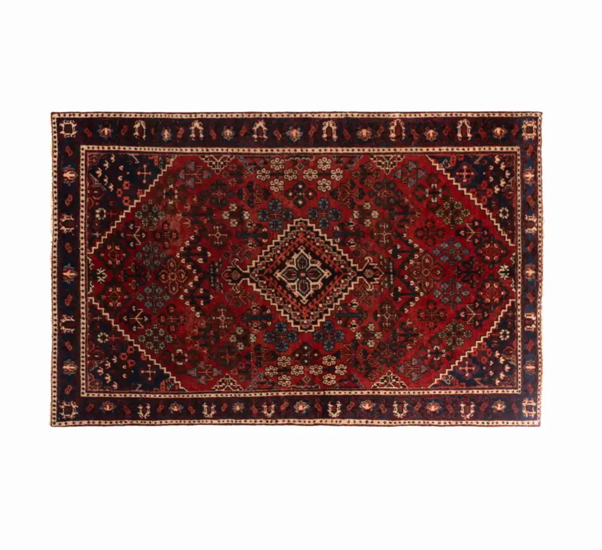 Hand Knotted Joshaghan Rug – Floral Pattern – 198 × 128 cm – Red - Image 3