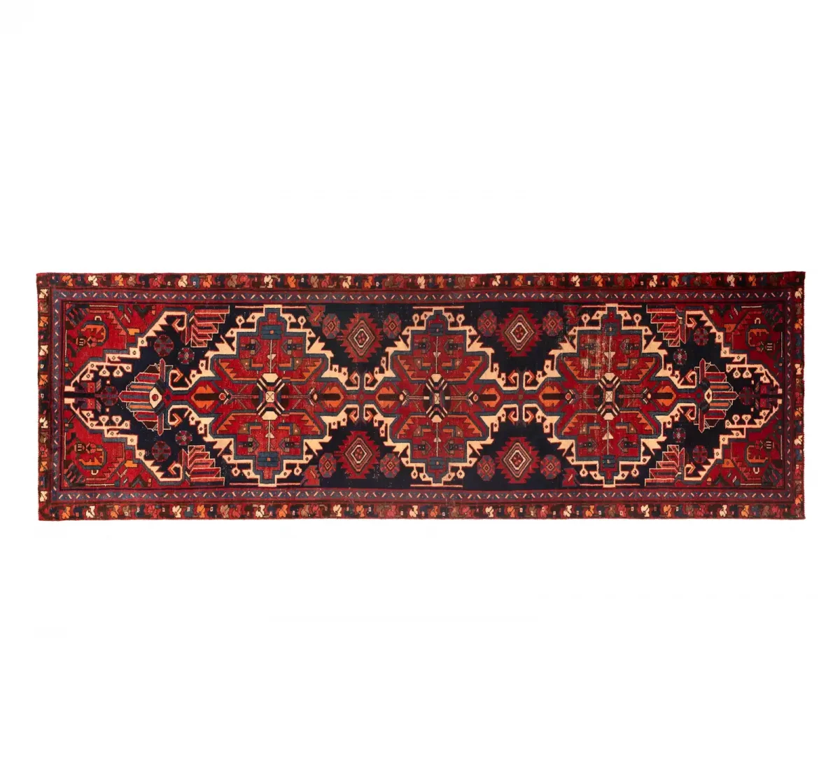 Hand Knotted Ardebil Rug – 330 × 108 cm – Red - Image 4