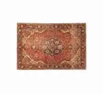 Hand Knotted Hamadan Rug – Geometric Pattern – 145 × 100 cm – Red - Image 3