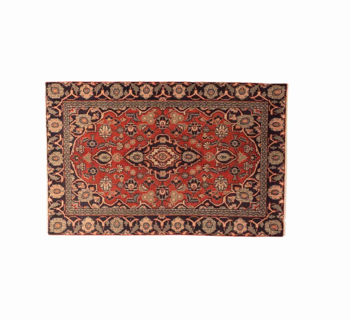 Hand Knotted Hamadan Rug – Geometric Pattern – 180 × 116 cm – Red - Image 3