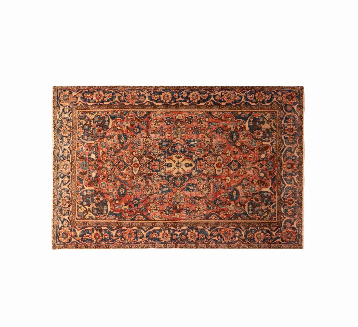 Hand Knotted Kashan Rug – Medallion Pattern – 190 × 123 cm – Red - Image 5