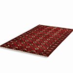 Hand Knotted Torkeman Rug – Geometric Pattern – 200 × 120 cm – Red