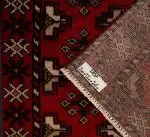 Hand Knotted Torkeman Rug – Geometric Pattern – 200 × 120 cm – Red - Image 4