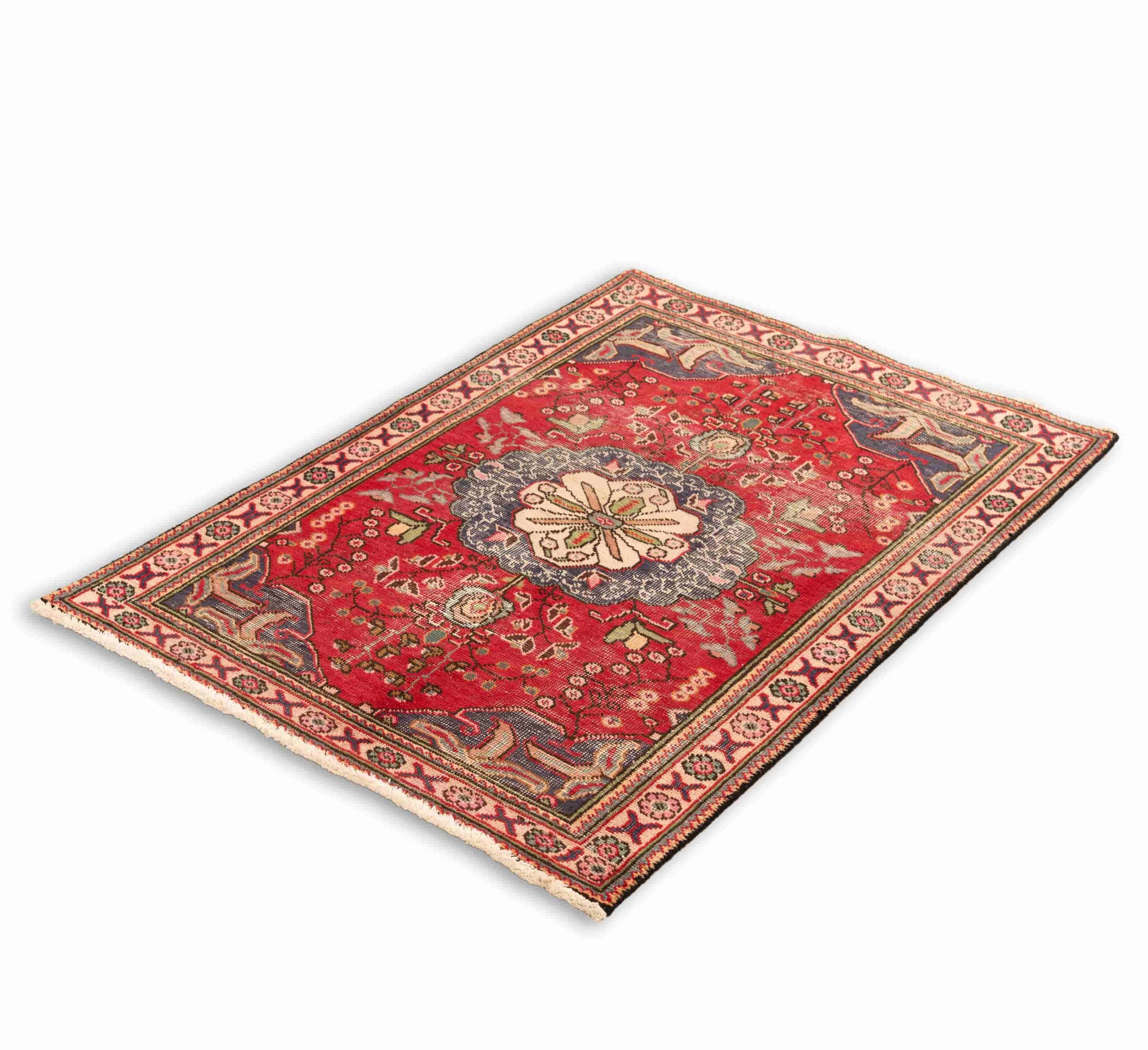 DSC09645-Edit.jpg Hand Knotted Tabriz Rug – Medallion Pattern – 154 × 100 cm – Multicolor - Image 1
