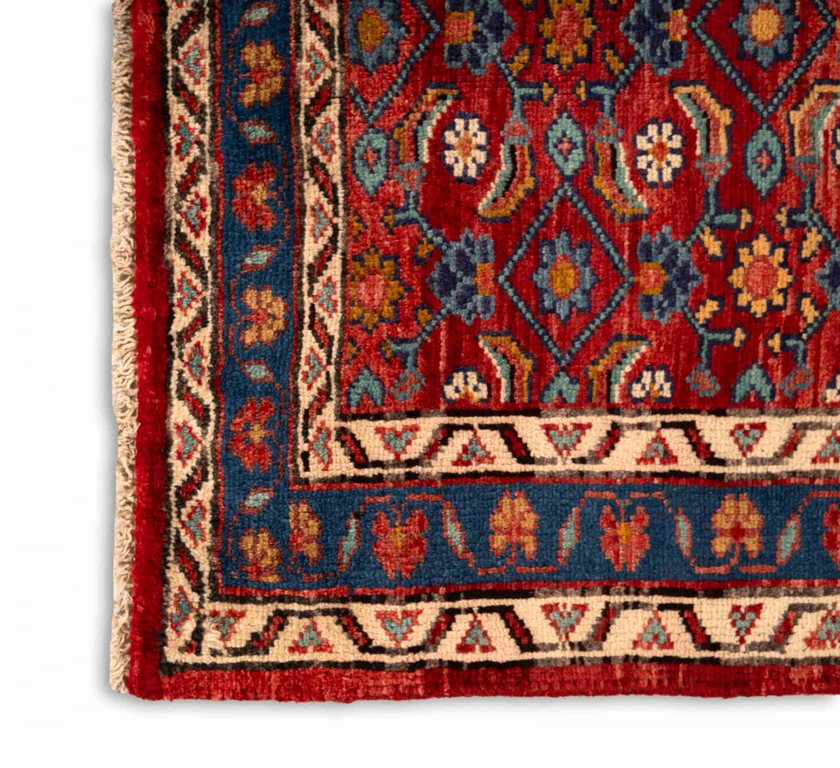 Hand Knotted Mahal Rug – Floral Pattern – 168 × 123 cm – Red - Image 3