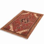 Hand Knotted Nahavand Rug – Geometric Pattern – 150 × 95 cm – Red