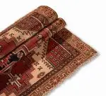 Hand Knotted Nahavand Rug – Geometric Pattern – 150 × 95 cm – Red - Image 3