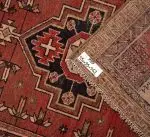 Hand Knotted Nahavand Rug – Geometric Pattern – 150 × 95 cm – Red - Image 4