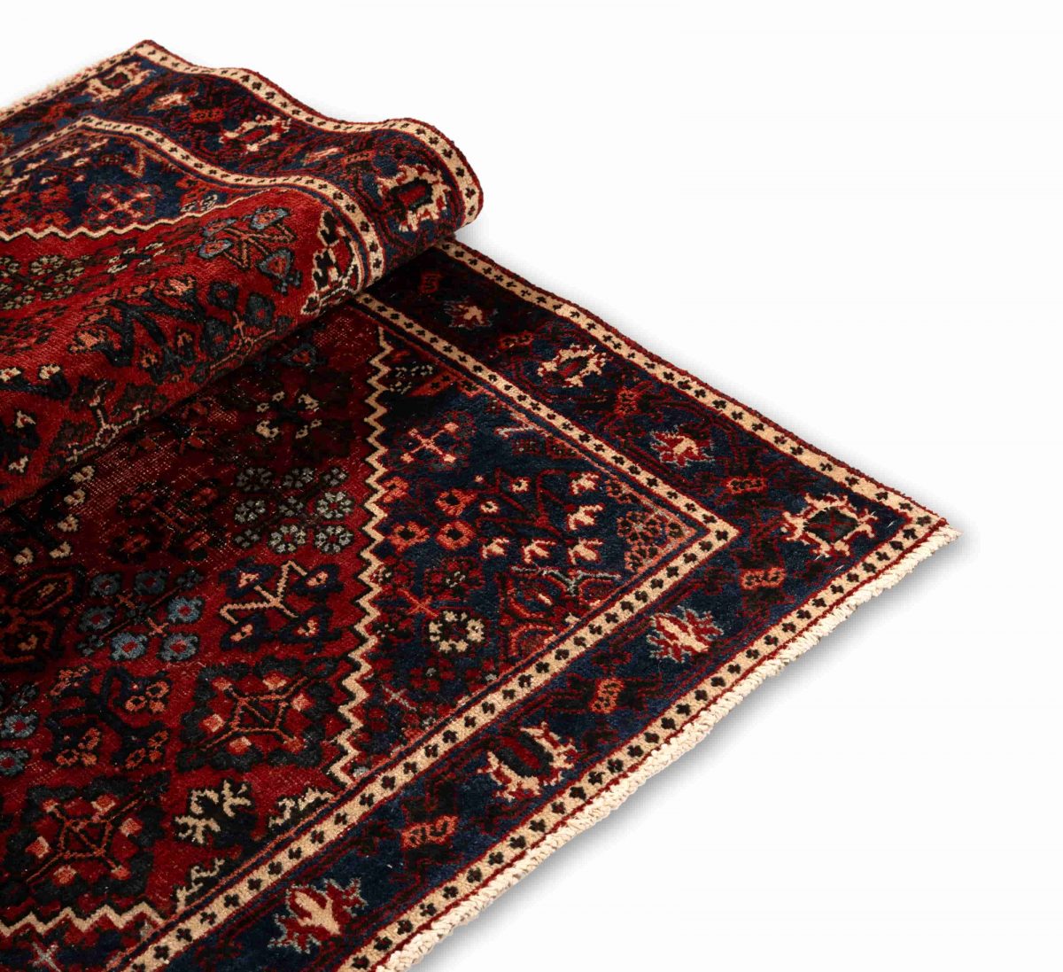Hand Knotted Joshaghan Rug – Floral Pattern – 198 × 128 cm – Red - Image 5