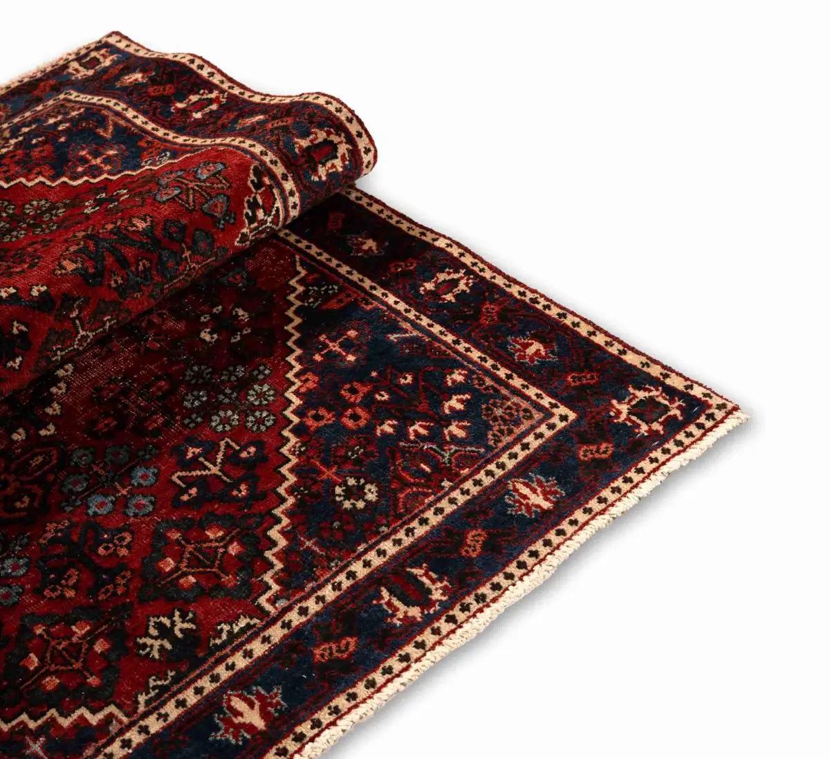 Hand Knotted Joshaghan Rug – Floral Pattern – 198 × 128 cm – Red - Image 5