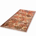 Hand Knotted Bakhtiyar Rug – Geometric Pattern – 263 × 108 cm – Multicolor