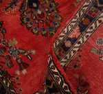 Hand Knotted Ardebil Rug – Geometric Pattern – 289 × 90 cm – Red - Image 2
