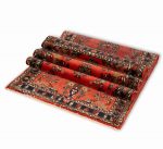Hand Knotted Ardebil Rug – Geometric Pattern – 289 × 90 cm – Red - Image 3